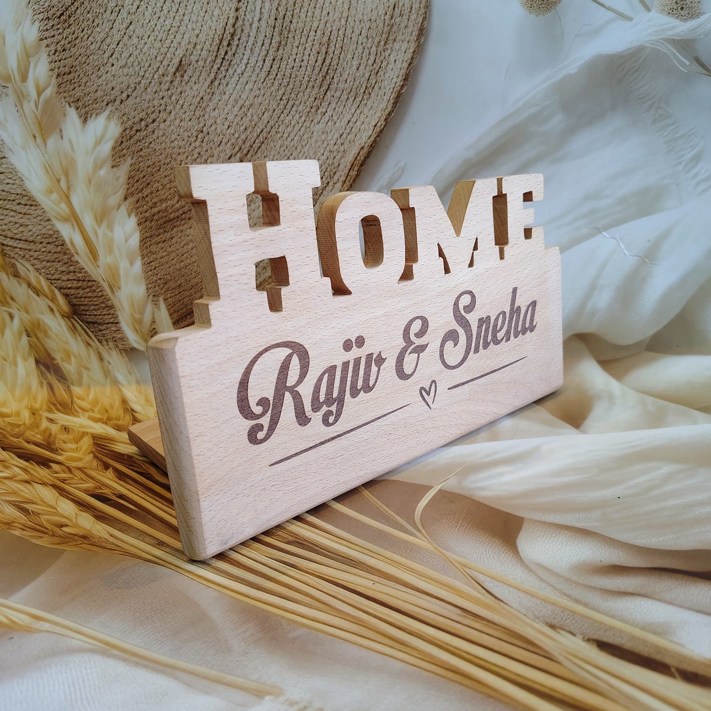 Personalized Engraved Home Shaped Wooden Plaque