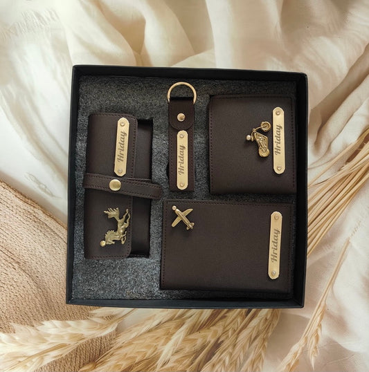 Personalised Premium Imported Leather Men’s Wallet Combo