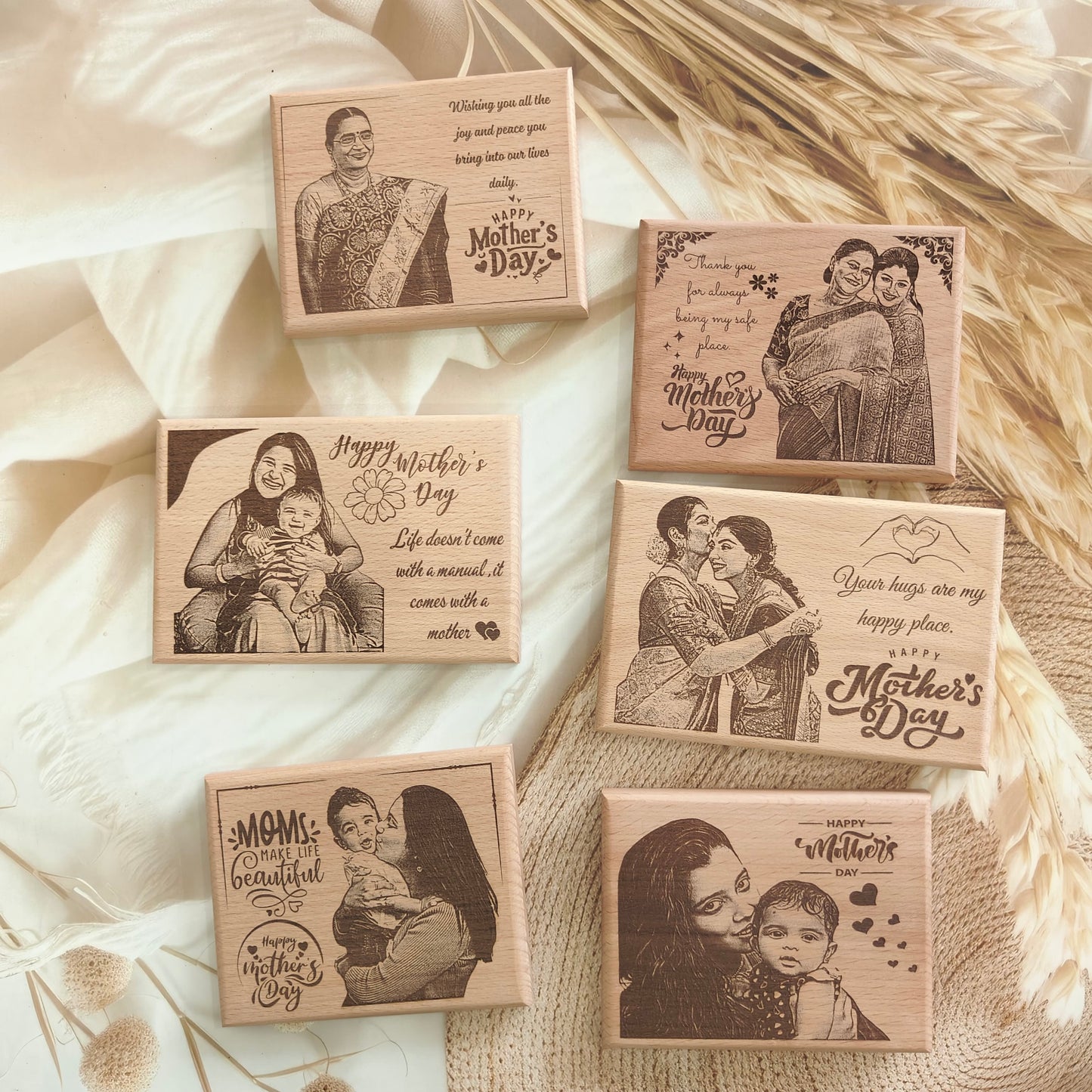 Happy Mother’s Day Engraved Wooden Photo Frame