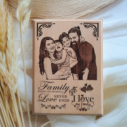 Personalized Engraved Moulded Wooden Photo Frame