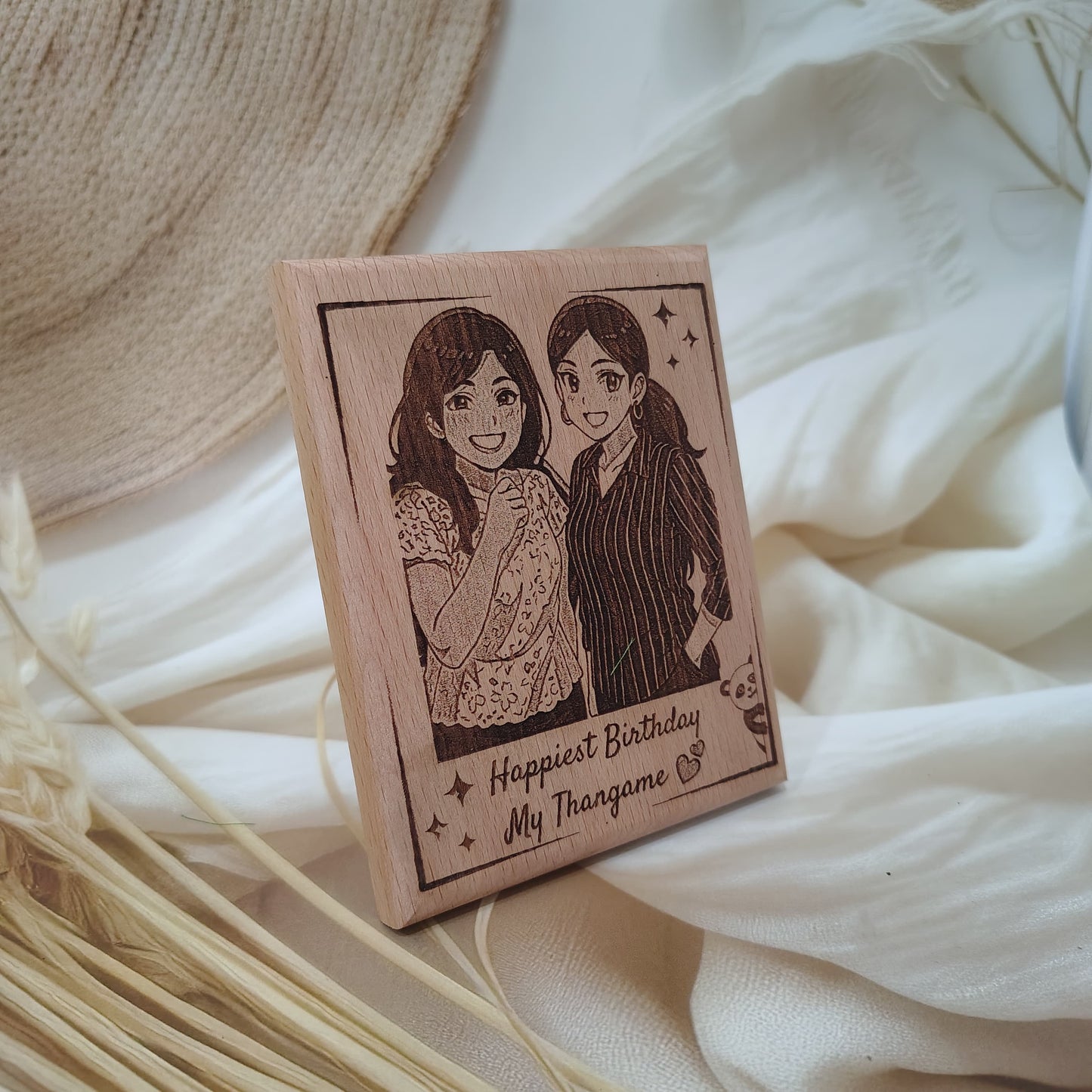 Ghibli Effect Engraved Wooden Photo Frame