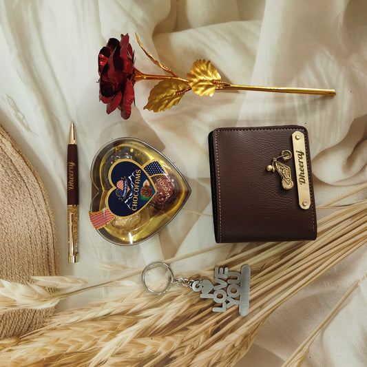 Personalized Valentine Day Special Men's Wallet Combo