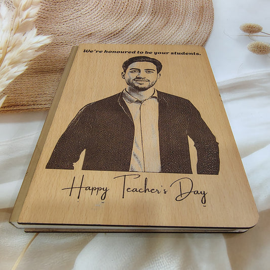 Personalised Engrave Wooden Diary Pen Combo - Giftairs