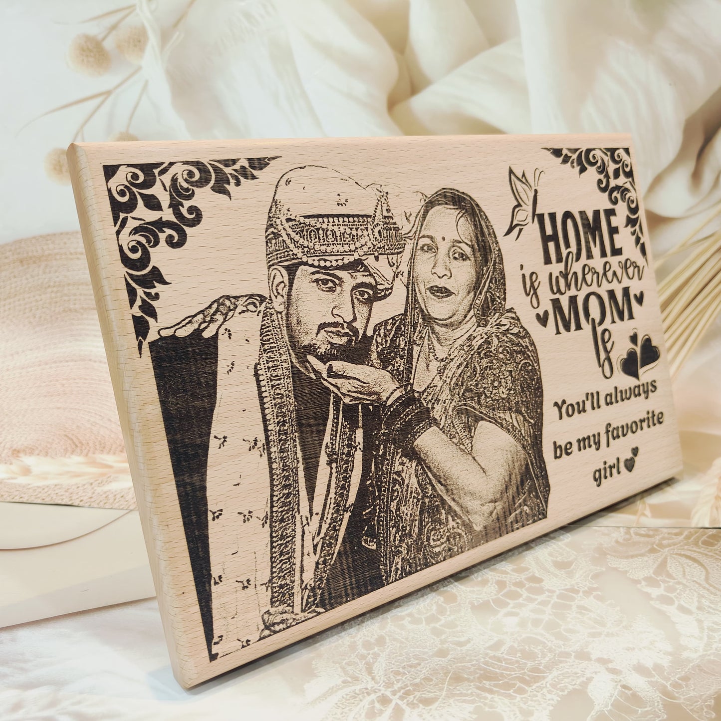 Personalised Happy Mother’s Day Engraved Wooden plaque | Photo Frame