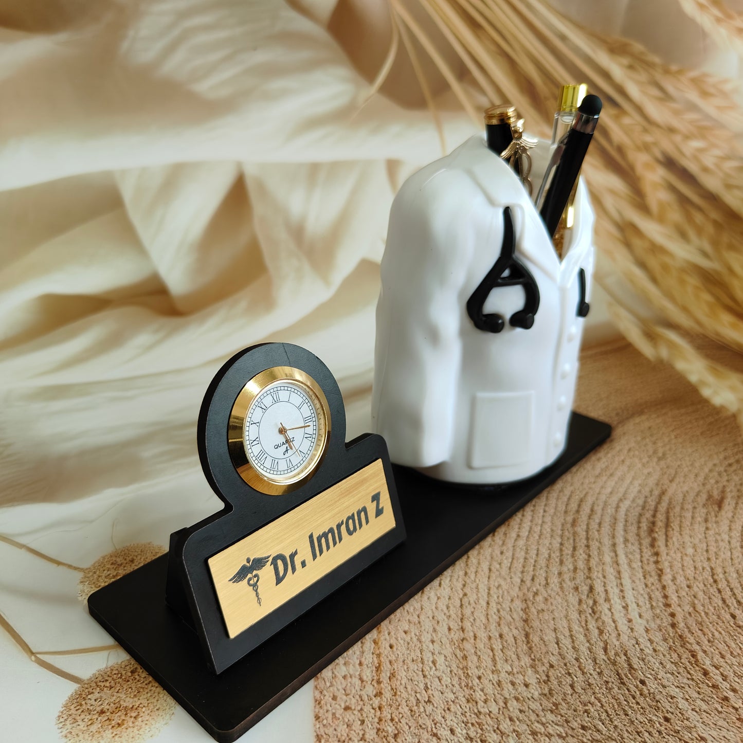 Personalized Engraved Doctors Coat Pen Stand