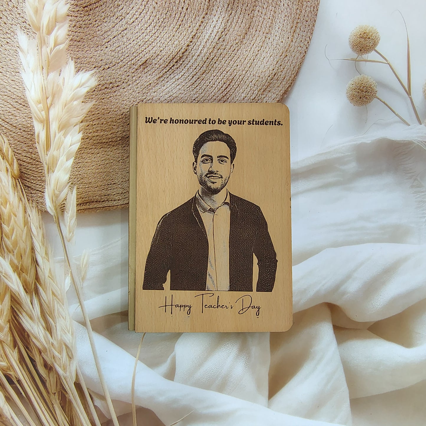 Personalised Engrave Wooden Diary