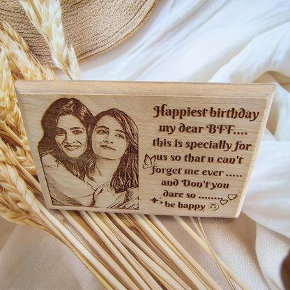 Happy Birthday Engraved Wooden Photo Frame