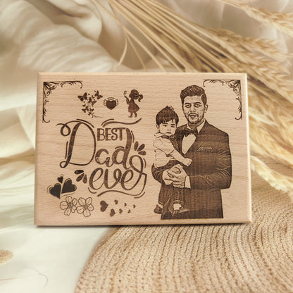 Happy Father’s Day Engraved Wooden Photo Frame