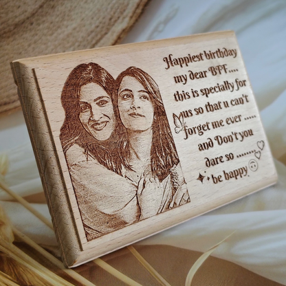 Happy Birthday Engraved Wooden Photo Frame