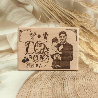 Happy Father’s Day Engraved Wooden Photo Frame