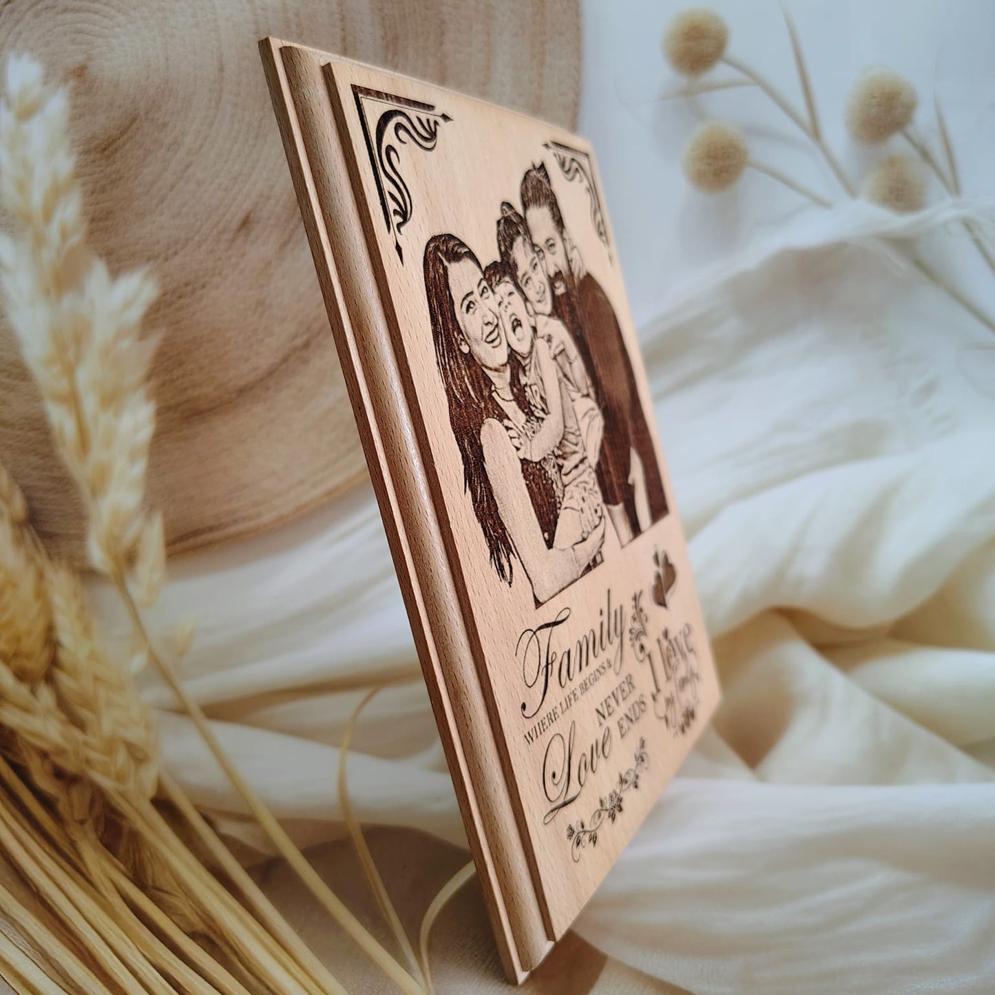 Personalized Engraved Moulded Wooden Photo Frame
