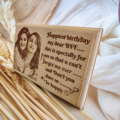 Happy Birthday Engraved Wooden Photo Frame