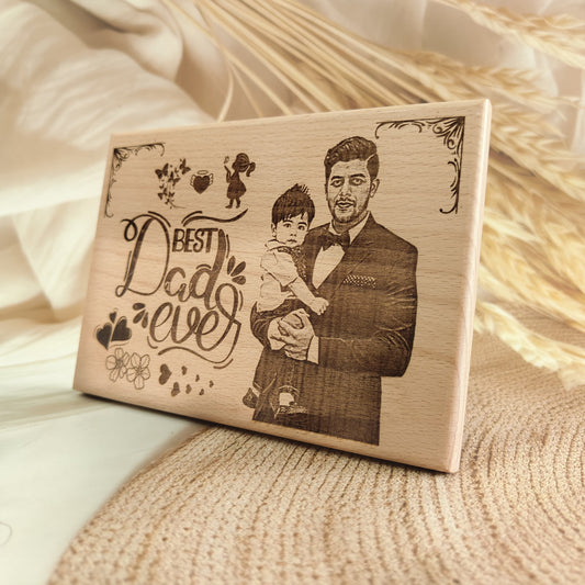 Happy Father’s Day Engraved Wooden Photo Frame