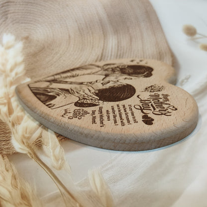 Heart Shape Engraved Wooden Photo Frame For Mother’s Day
