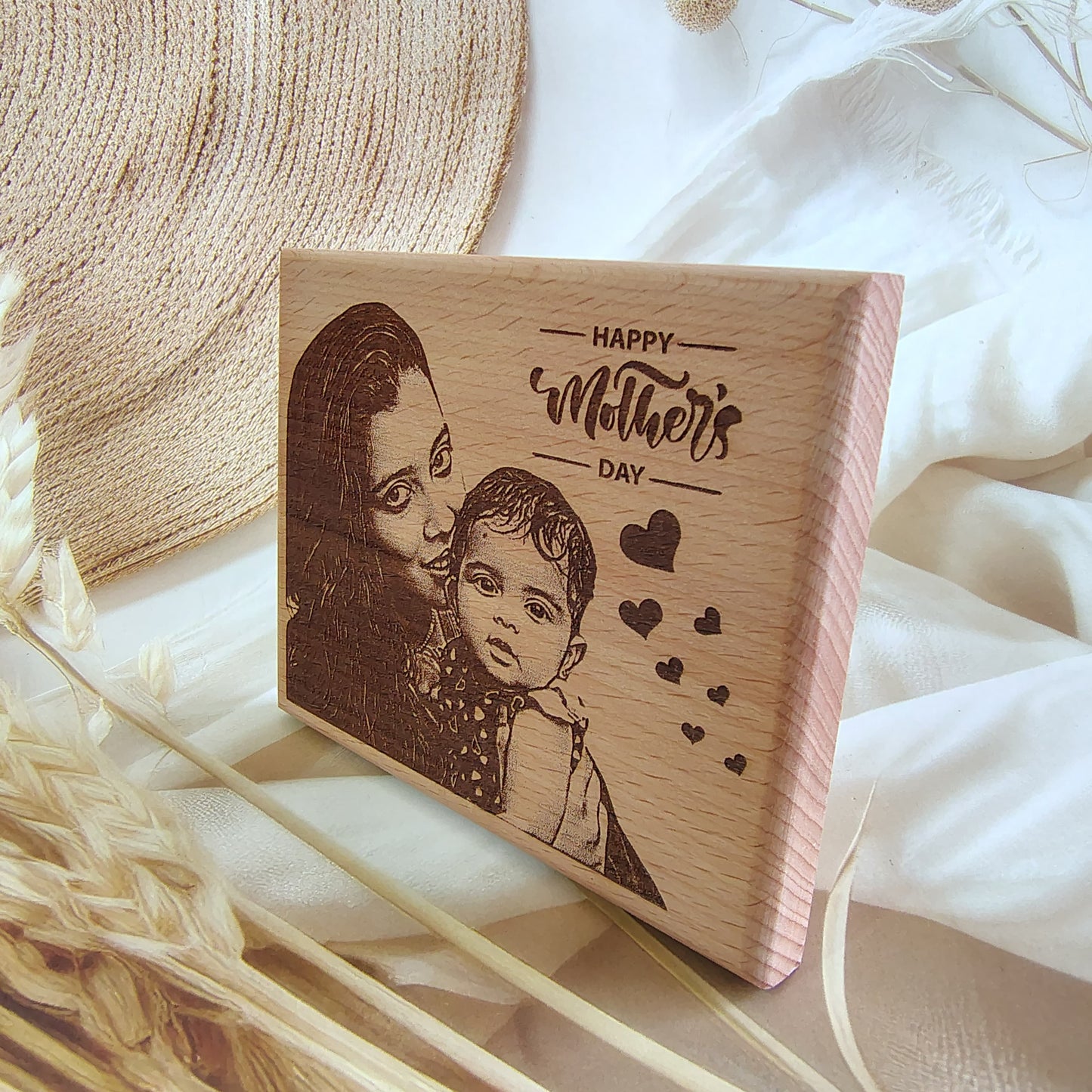 Personalised Happy Mother’s Day Engraved Wooden Photo Frame