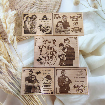 Personalised Father's Day  Engraved Wooden Photo Frame