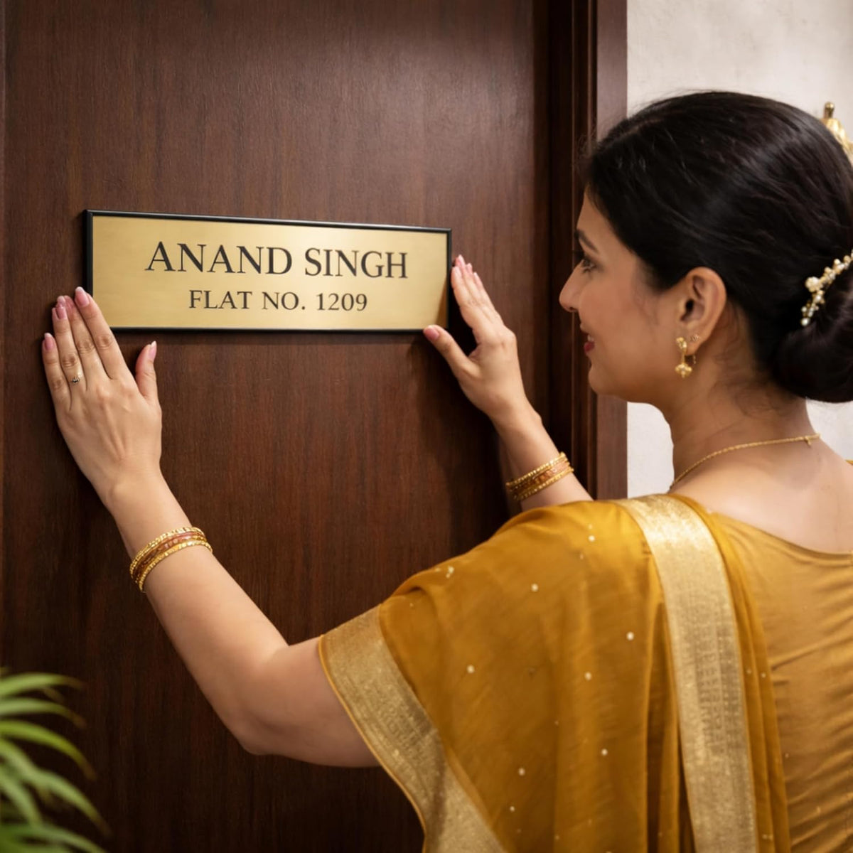 Customised Acrylic Name Plate Gold Engraved