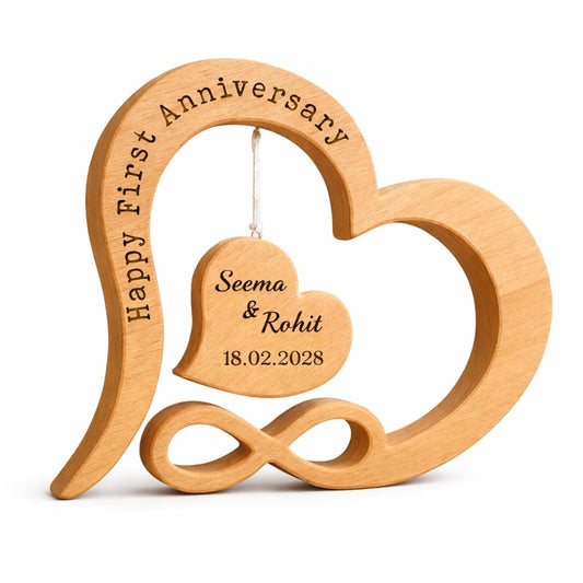 Personalised Wooden Anniversary Gift for Couples