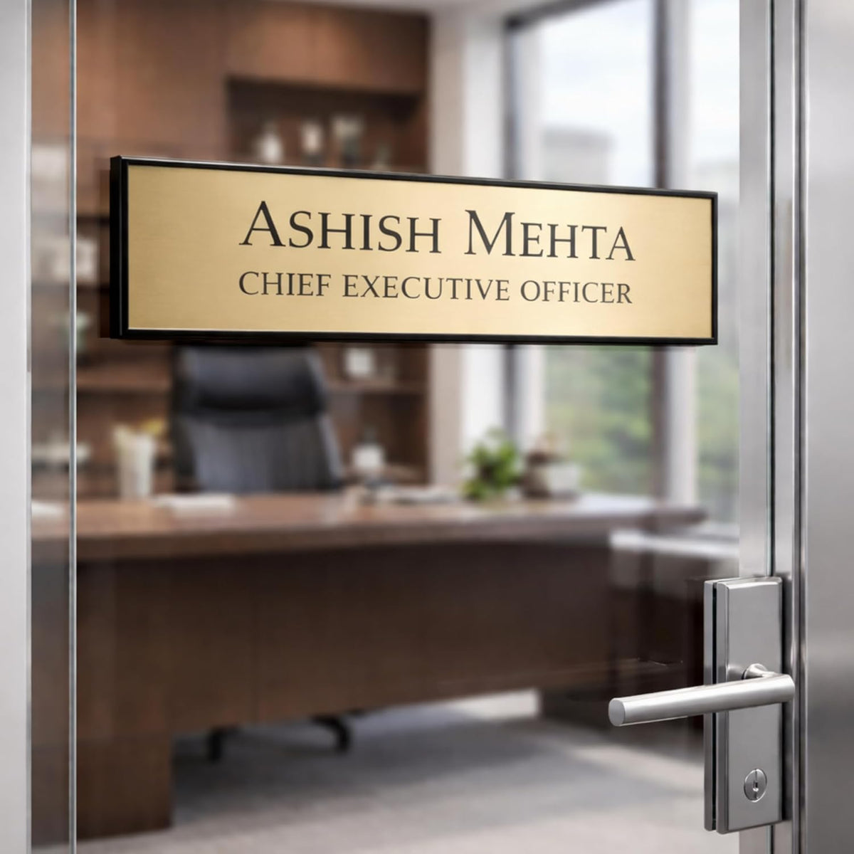 Customised Acrylic Name Plate Gold Engraved