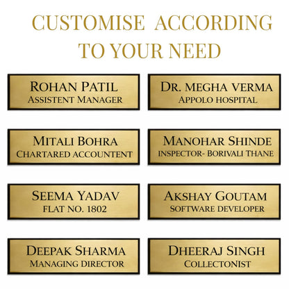 Customised Acrylic Name Plate Gold Engraved