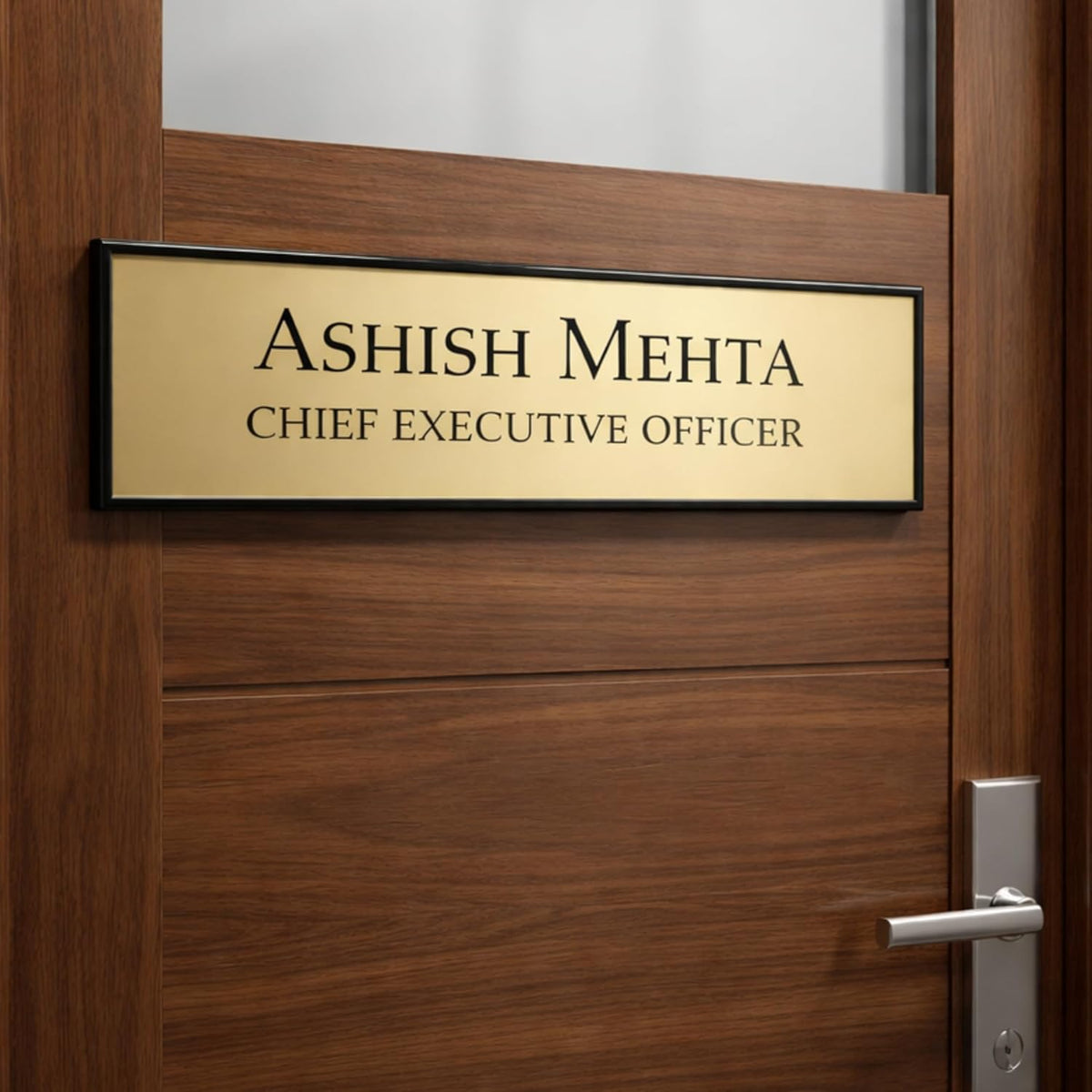 Customised Acrylic Name Plate Gold Engraved