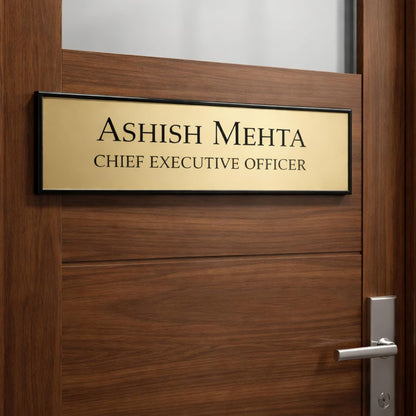 Customised Acrylic Name Plate Gold Engraved