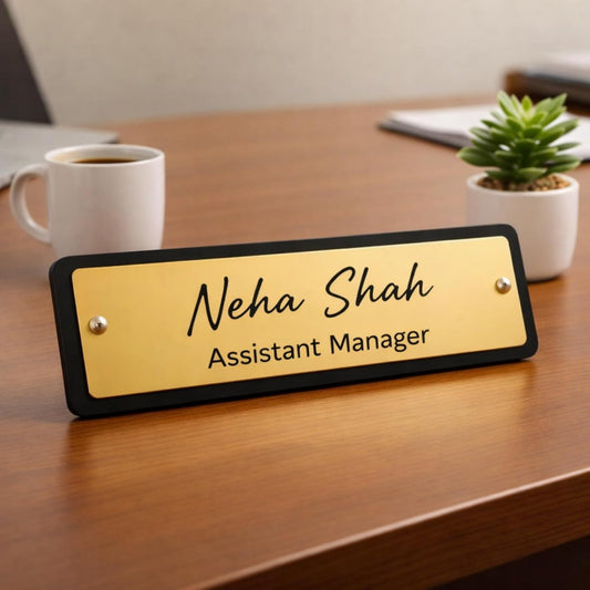 Customised Acrylic Desk Name Plate with Stand