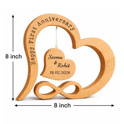Personalised Wooden Anniversary Gift for Couples