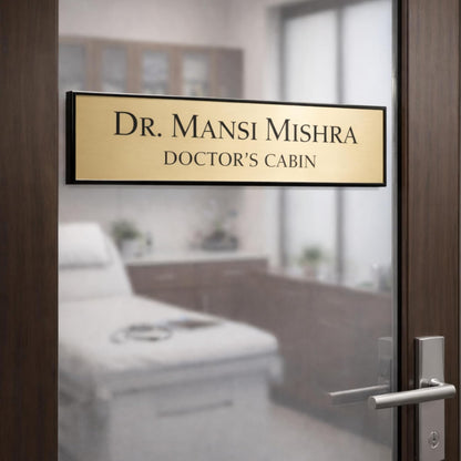 Customised Acrylic Name Plate Gold Engraved