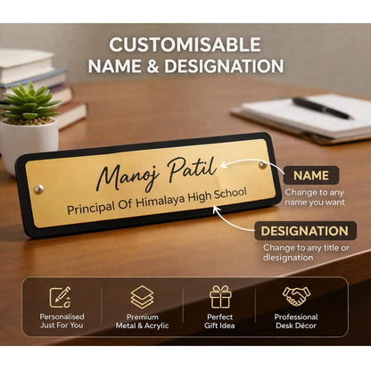 Customised Acrylic Desk Name Plate with Stand