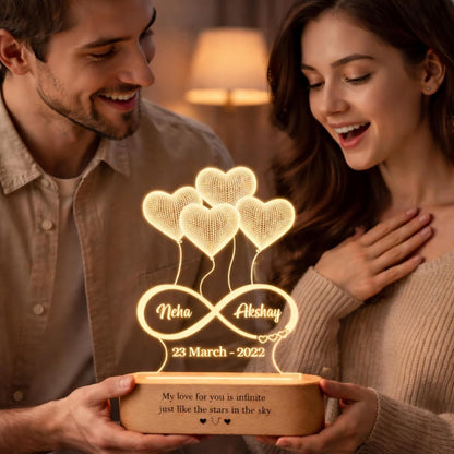 Personalised Couple LED Night Lamp Romantic Gift