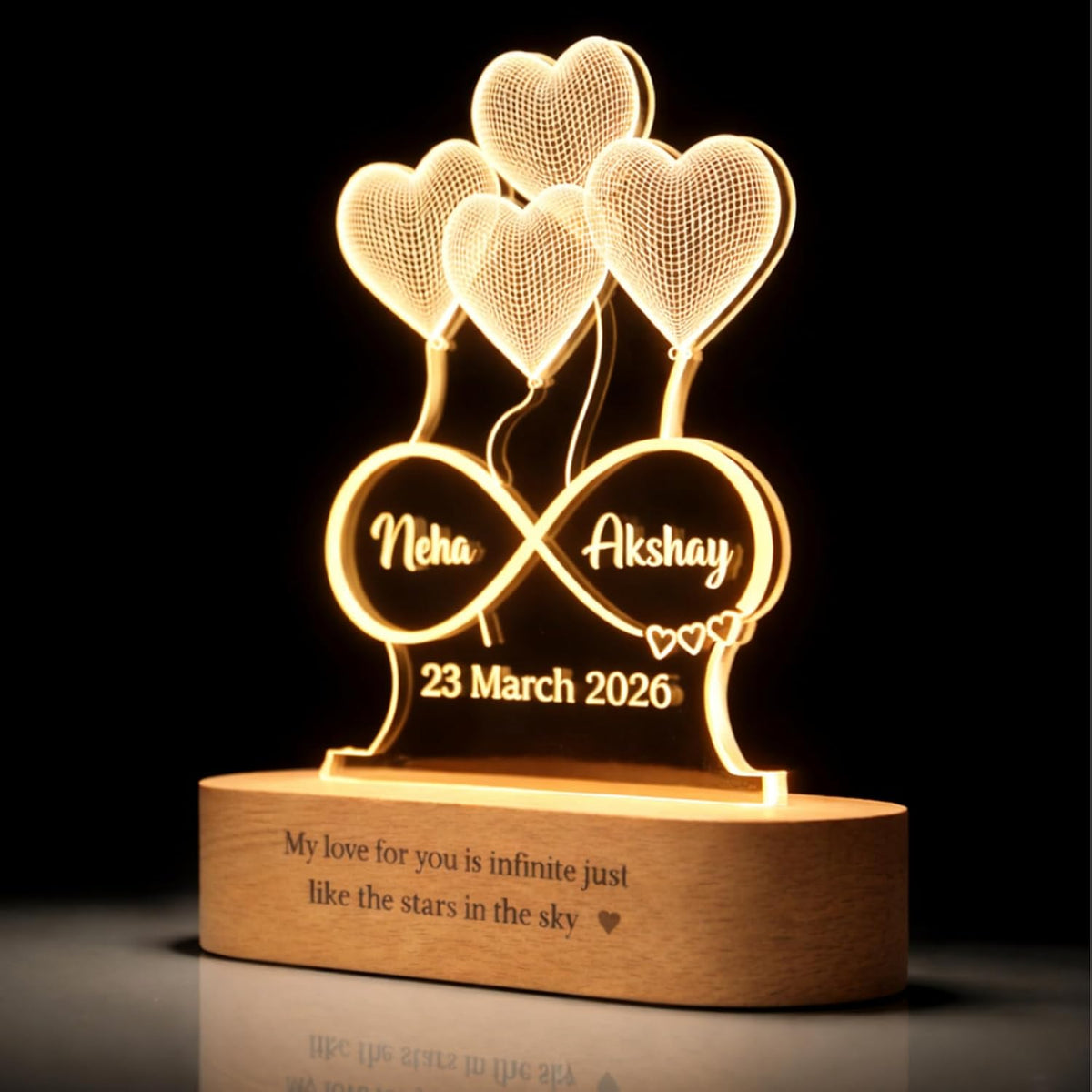 Personalised Couple LED Night Lamp Romantic Gift