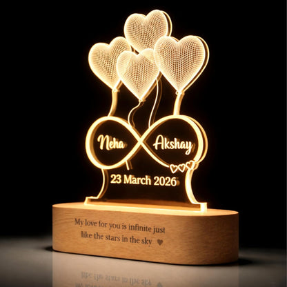 Personalised Couple LED Night Lamp Romantic Gift