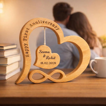 Personalised Wooden Anniversary Gift for Couples