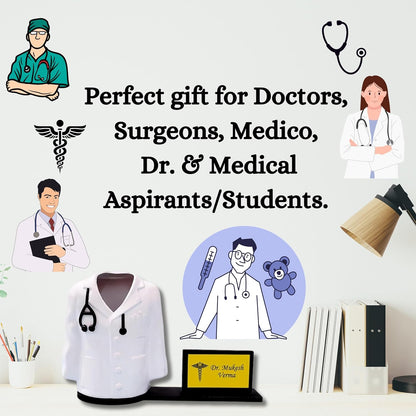 Personalised Doctor Desk Organizer with Clock Gift