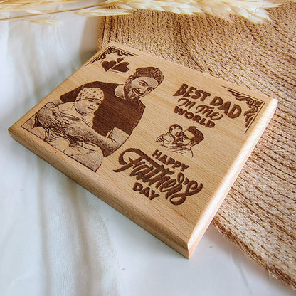 Personalised Father's Day  Engraved Wooden Photo Frame