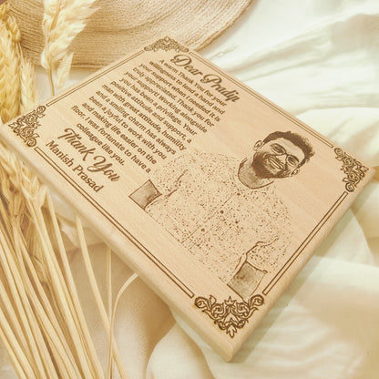 Personalized Engraved Wooden Photo Frame For Colleague | Corporate Gifting