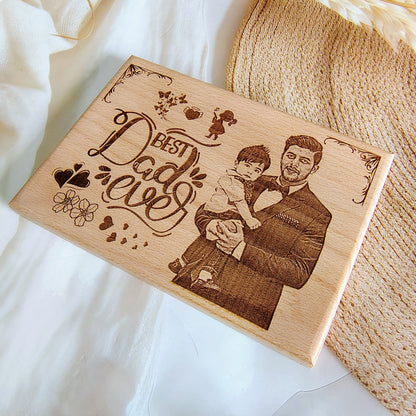 Happy Father’s Day Engraved Wooden Photo Frame