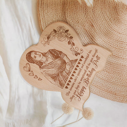 Personalised Heart With Butterfly Shaped Engraved Unique Wooden Photo Frame