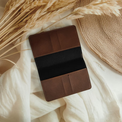 Personalised Leather Women's Slim Clutch (Wallet) Combo