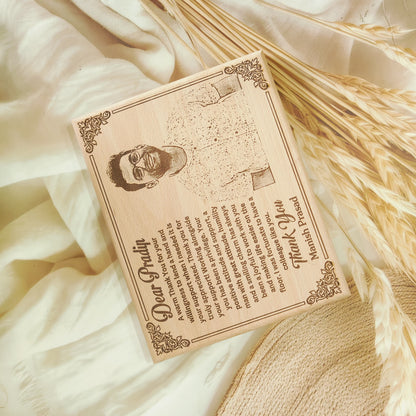 Personalized Engraved Wooden Photo Frame For Colleague | Corporate Gifting