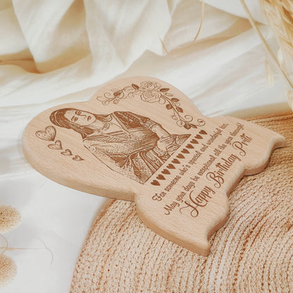 Personalised Heart With Butterfly Shaped Engraved Unique Wooden Photo Frame