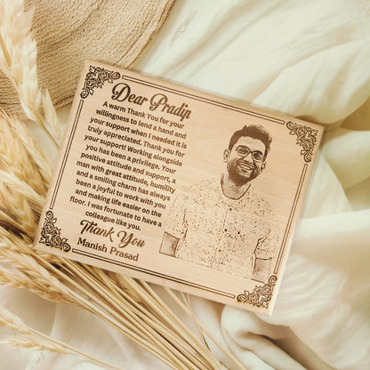 Personalized Engraved Wooden Photo Frame For Colleague | Corporate Gifting