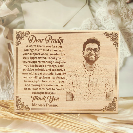 Personalized Engraved Wooden Photo Frame For Colleague | Corporate Gifting