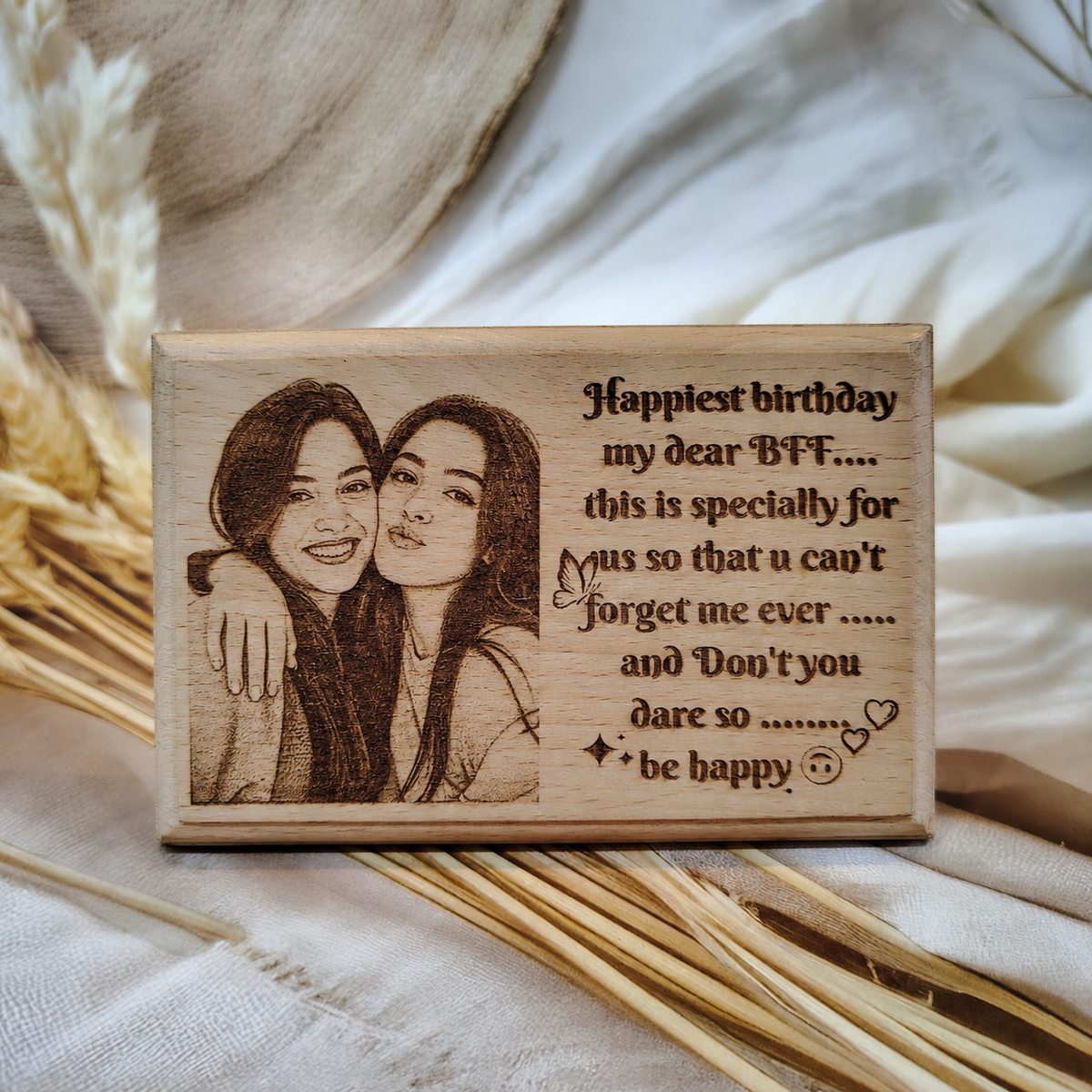 Personalised Wooden Engraved Photo Frame Gift