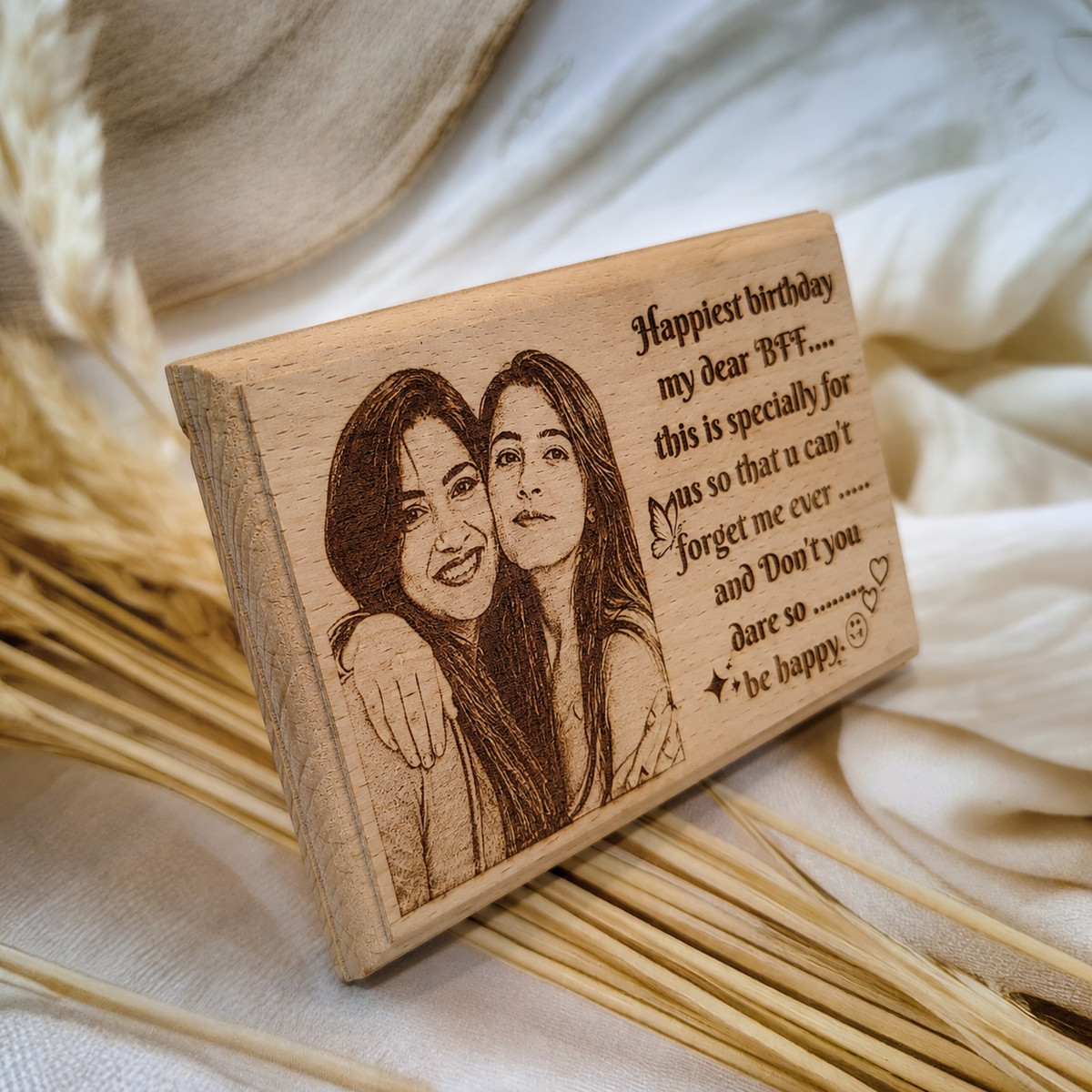 Personalised Wooden Engraved Photo Frame Gift