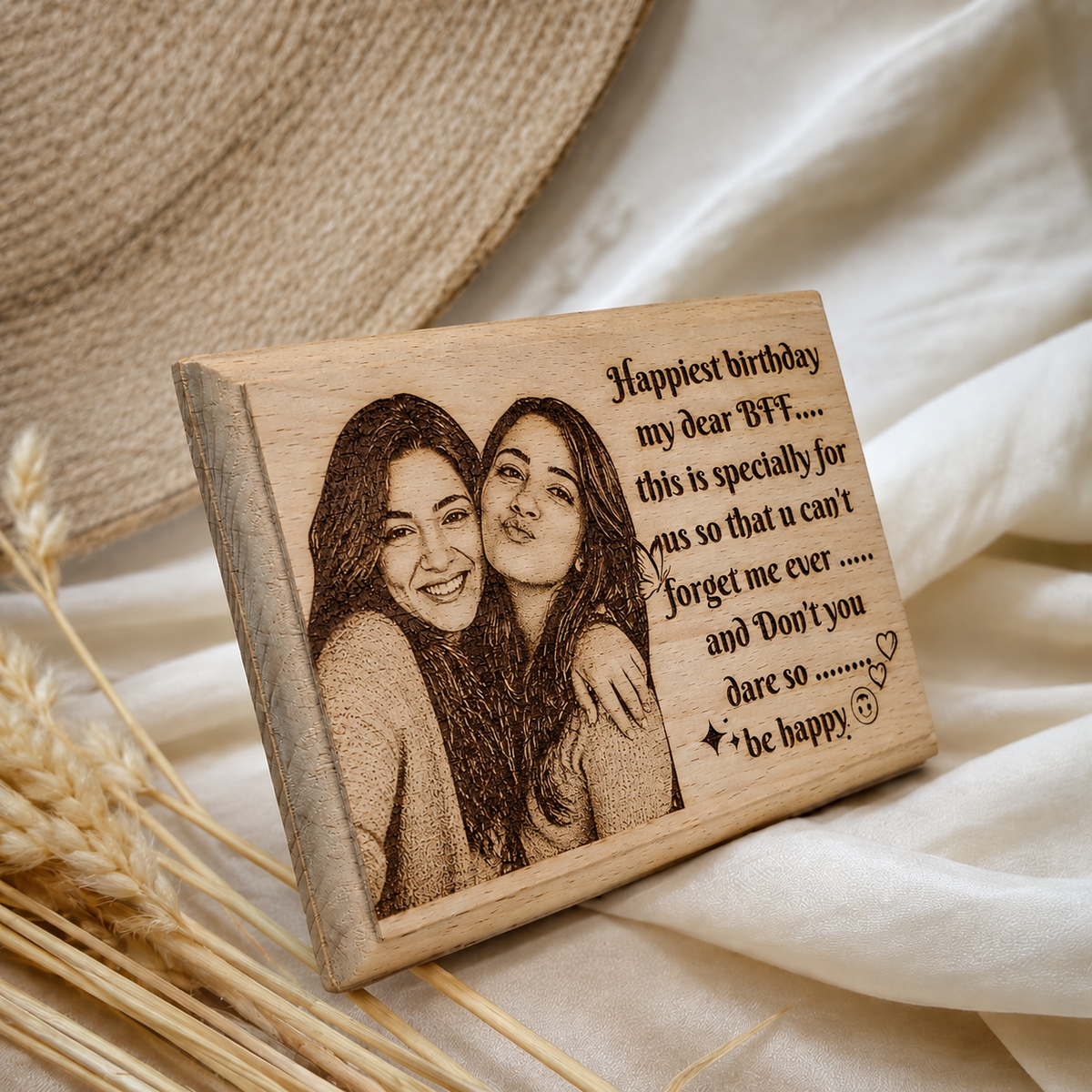 Personalised Wooden Engraved Photo Frame Gift