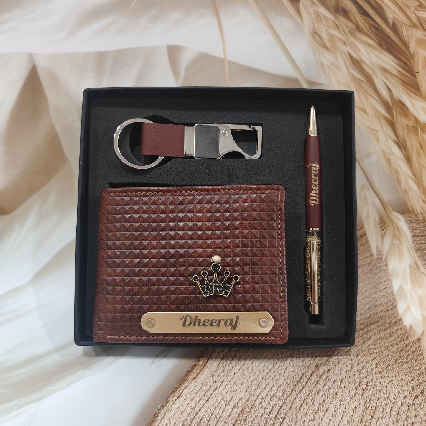 Personalized Turbo Leather Men’s Wallet Combo