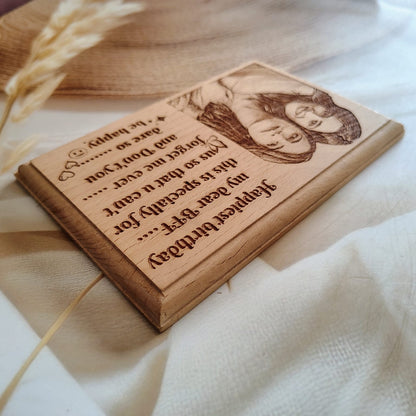 Happy Birthday Engraved Wooden Photo Frame