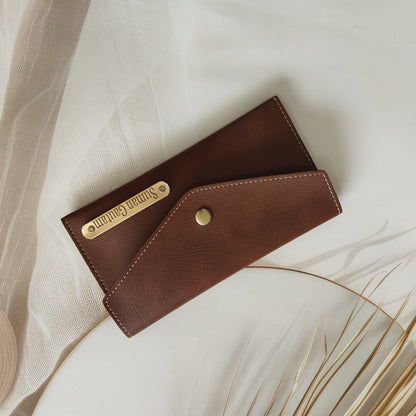 Personalised Leather Women's Slim Clutch (Wallet) Combo